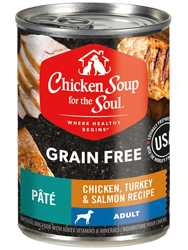 Chicken Soup For The Soul Grain Free Adult Dog Wet Food - Chicken, Turkey & Salmon Recipe Pâté (13.2 oz)