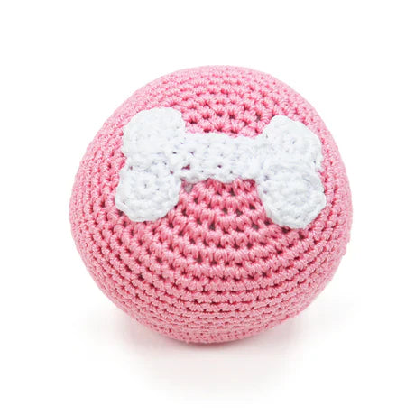 Dogo Pet Bone Ball Crochet Dog Toy (3" / Red)