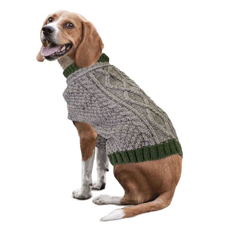 Ethical Fashion Pet Alpine Cable Sweater in Taupe