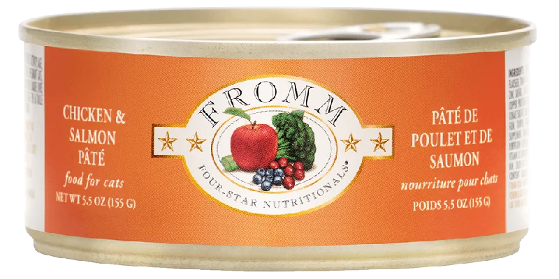 Fromm 4 star Chicken & Salmon Pate' Canned Cat Food 5.5oz