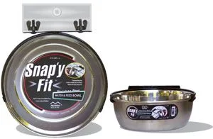 Mid-West Homes Snapy Fit Stainless Steel Water Feed Bowl Dog 1pc 1qt