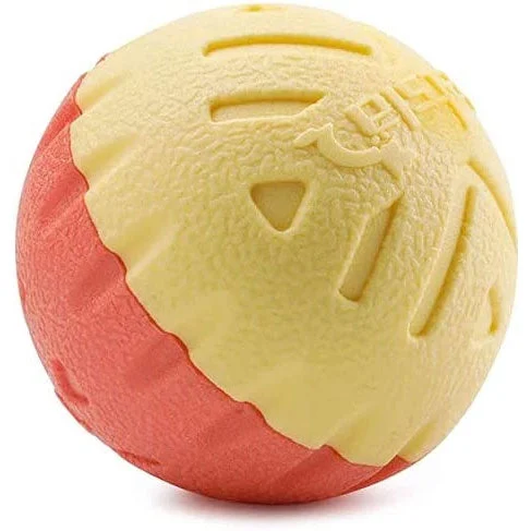 Pawjectile Dog Ball Toys Bi-Color Yellow/Pink