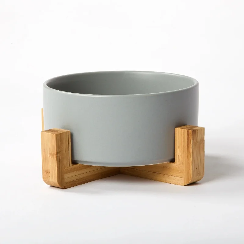 PAWMART - Dog Bowl with Wooden Stand