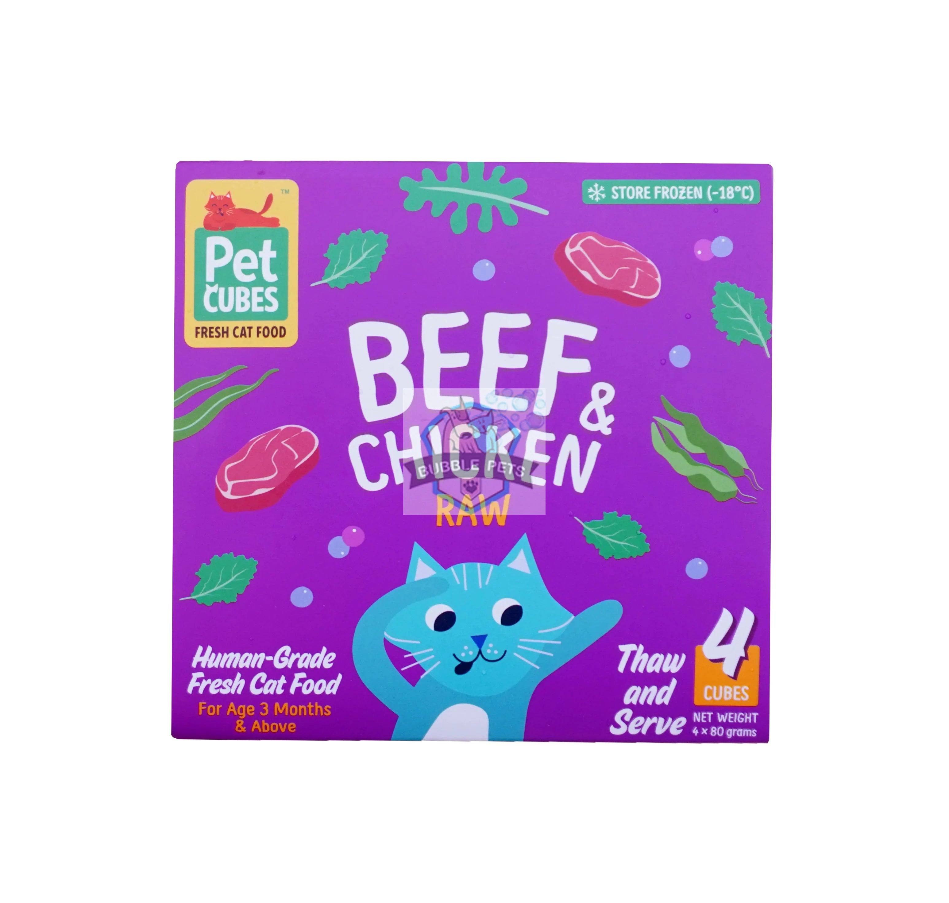 PetCubes Cat Beef & Chicken Frozen Raw Cat Food