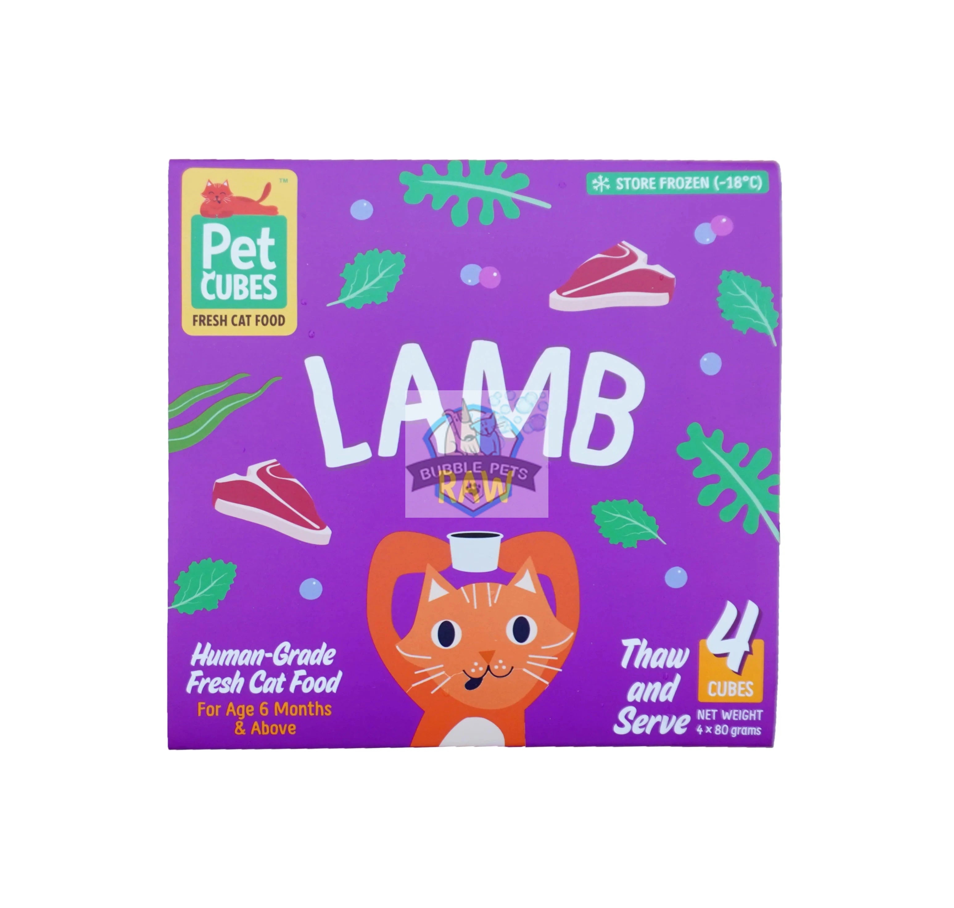 PetCubes Cat Lamb Frozen Raw Cat Food