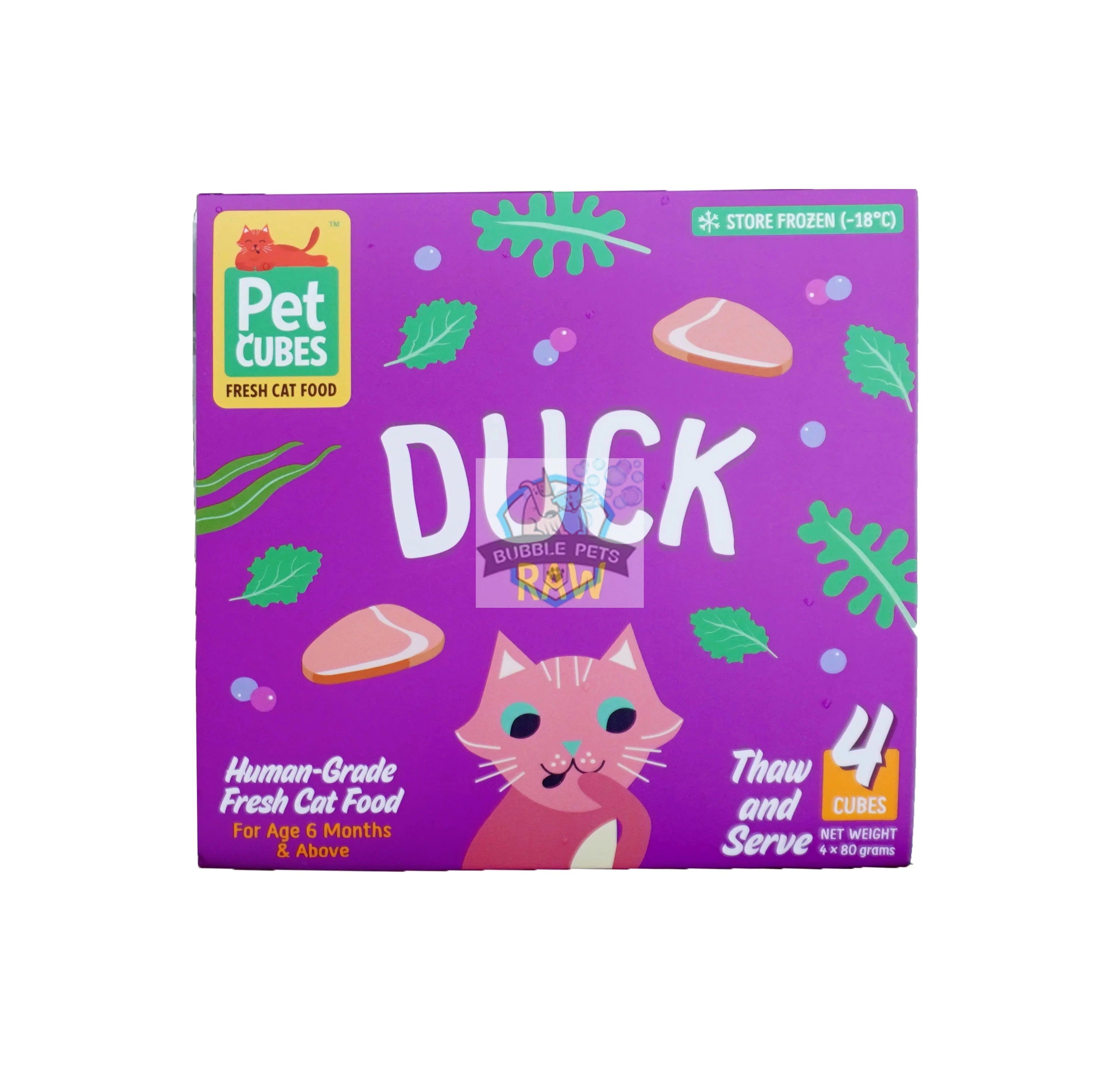 PetCubes Cat Duck Frozen Raw Cat Food