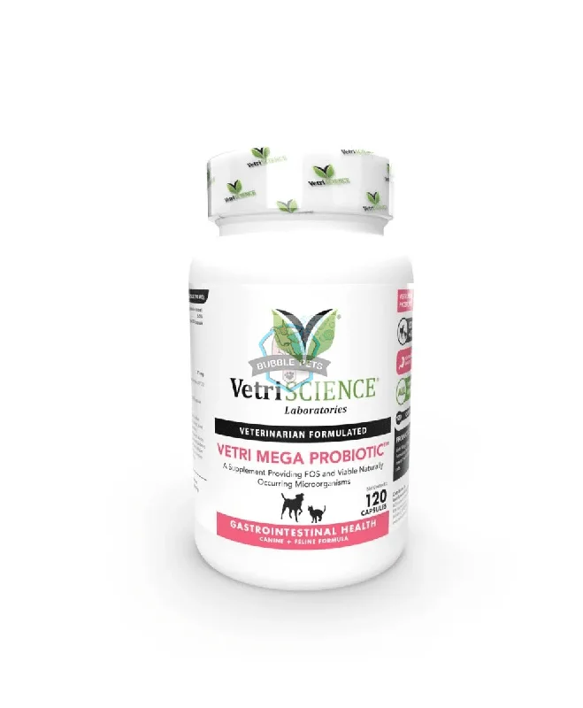 VetriScience® - Vetri Mega Probiotic Digestive Supplement for Dogs & Cats (120 capsules)