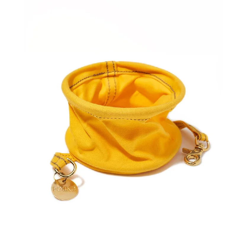 Henri Yellow Canvas Collapsible Water Bowl