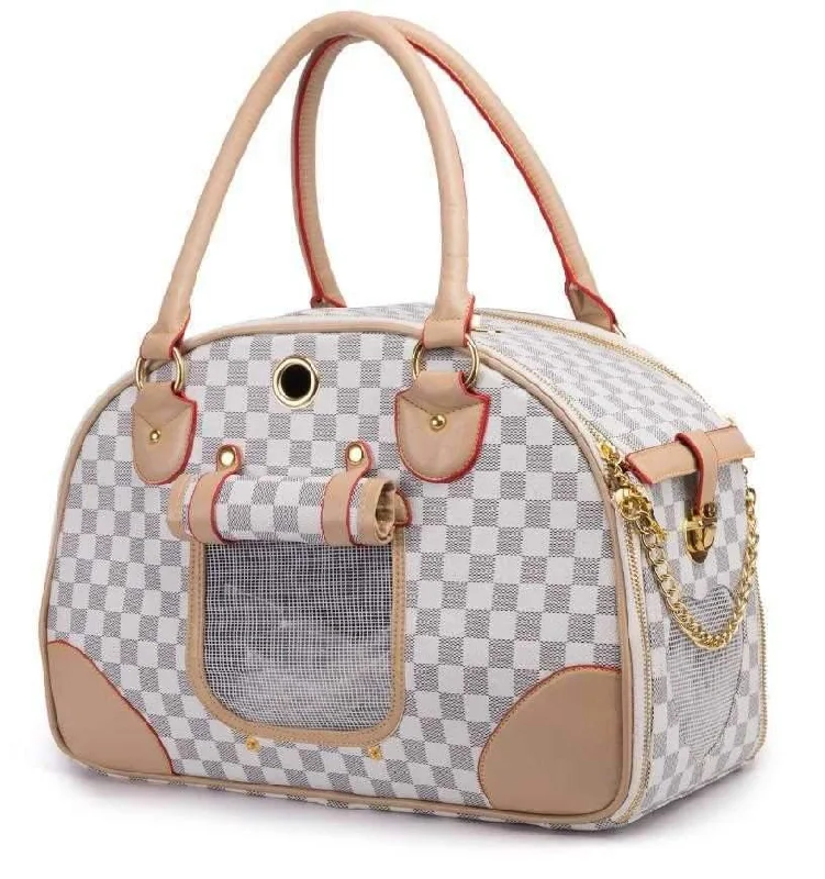 Luxe Checker Bowling Tote Dog Carrier