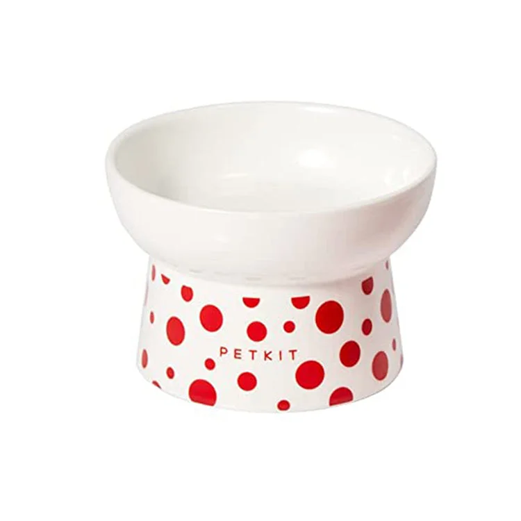 Japanese Style Ceramic Food Bowls for Cat and Dog (White)