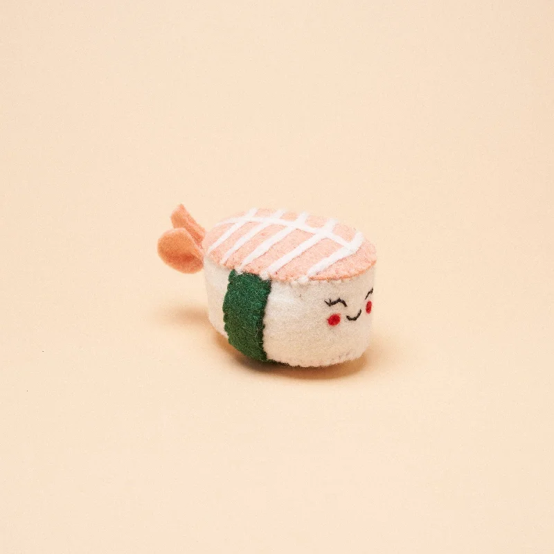 Shrimp Nigiri Squeaker Toy: White