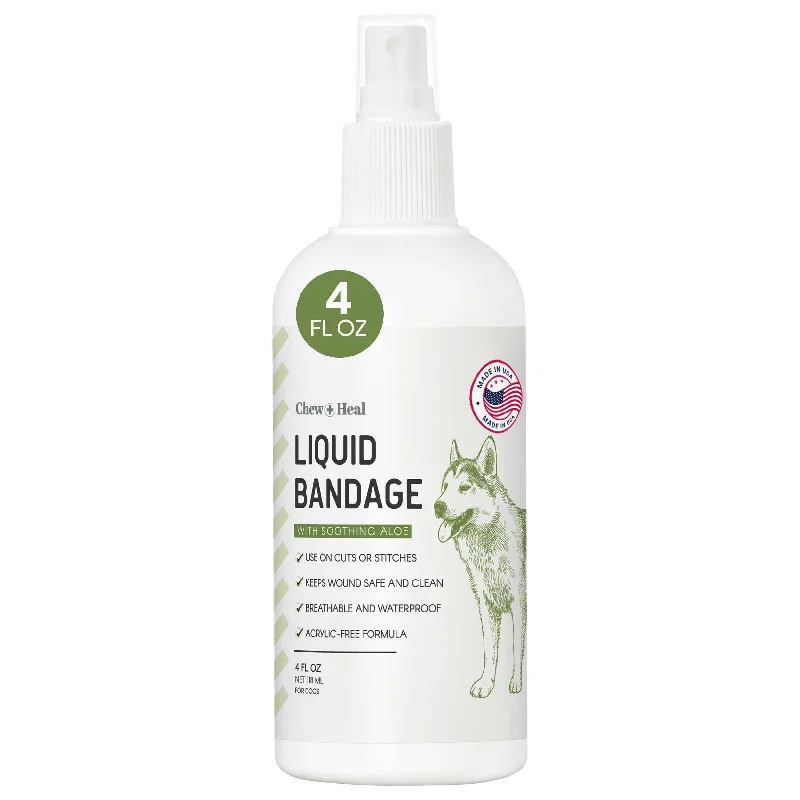 Chew + Heal Liquid Bandage for Dogs - 4 oz Spray with Aloe