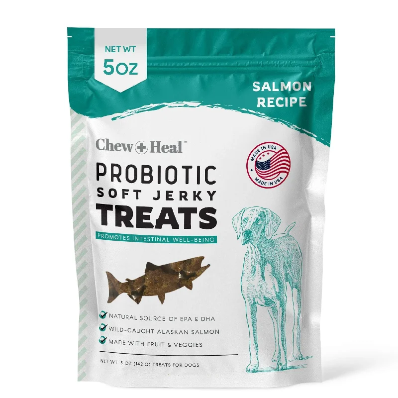 Chew + Heal Probiotic Salmon Jerky  Dog Treats