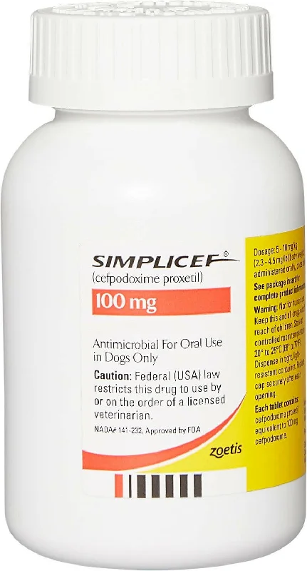 Simplicef Tablets 100 mg - Cefpodoxime  Proxetil Antibiotic for Dogs