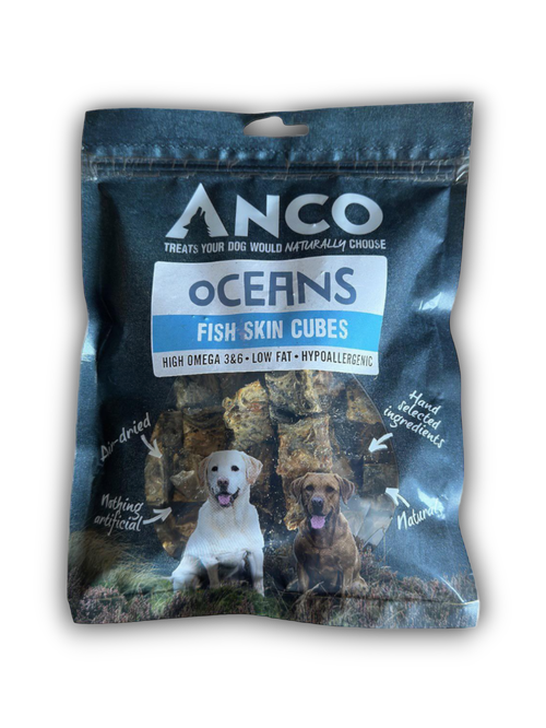 Anco Oceans Fish Skin Cubes Dog Treats