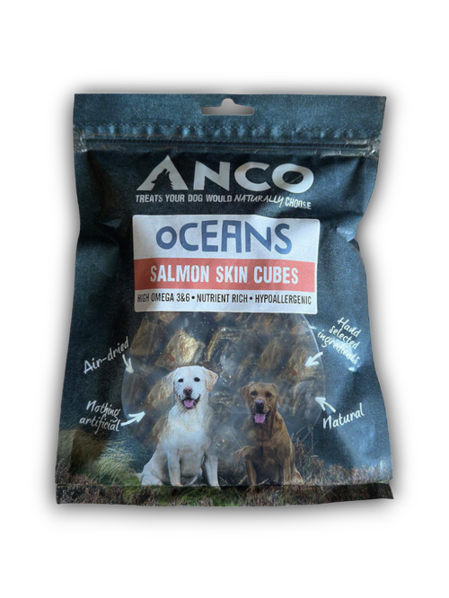 Anco Oceans Salmon Skin Cubes Dog Treats