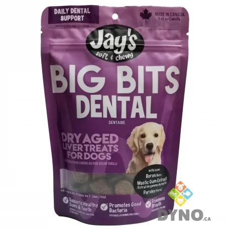 Jay's Big Bits Dental for Dogs, Dry Aged Liver Treats - Jay's Soft & Chewy