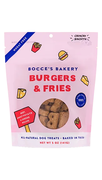 Bocce's Bakery Crunchy Biscuits: Burgers & Fries