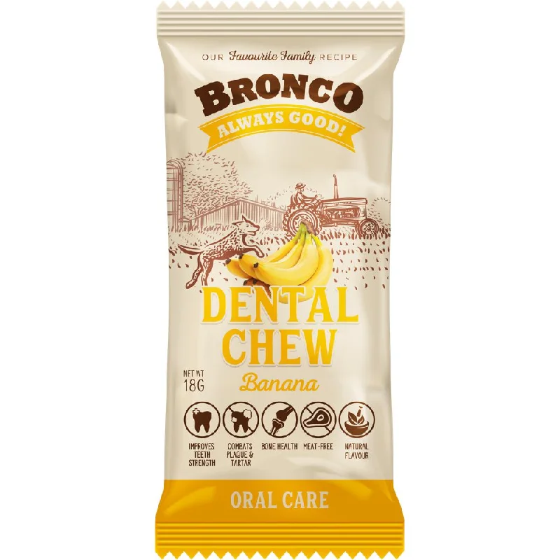 12 FOR $10: Bronco Dental Chew Banana Dog Treat 18g