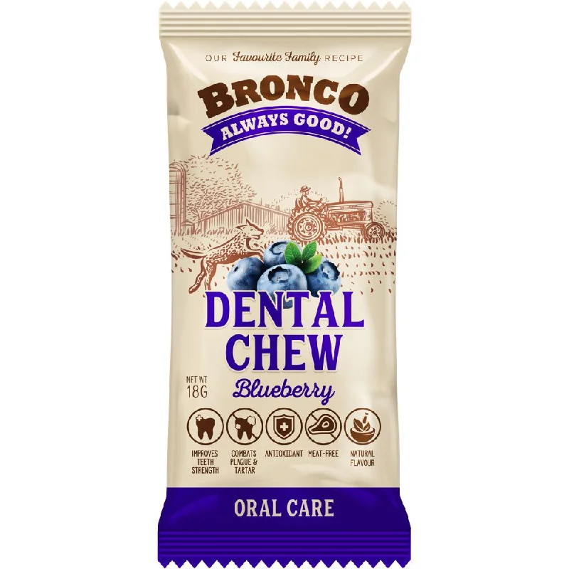 12 FOR $10: Bronco Dental Chew Blueberry Dog Treat 18g