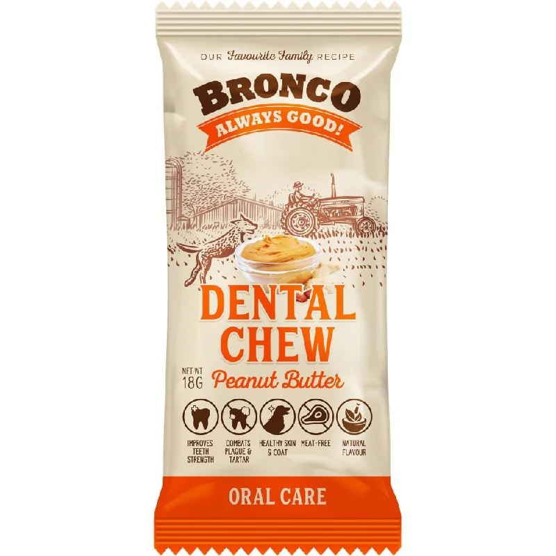 12 FOR $10: Bronco Dental Chew Peanut Butter Dog Treat 18g