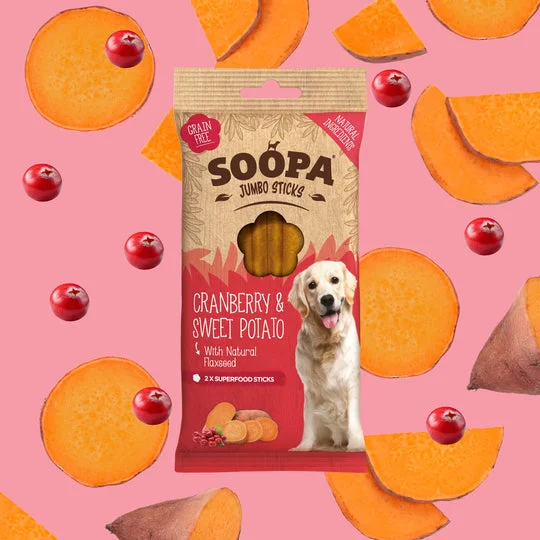 Soopa Cranberry & Sweet Potato Jumbo Dental Sticks Dog Chew