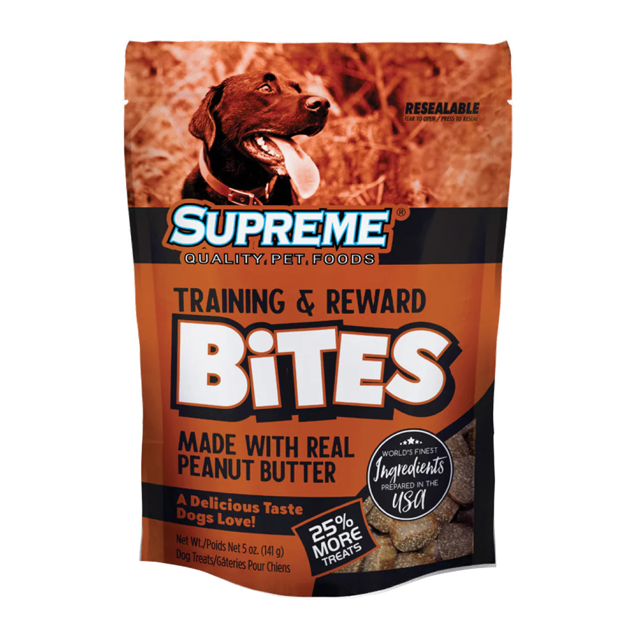 Tuffys Supreme Training & Reward Bites Made with Real Peanut Butter Dog Treats 141g *Clearance*