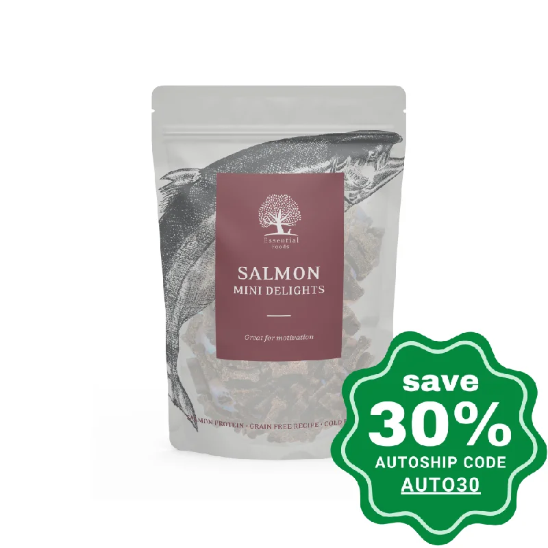 Essential Foods - Dried Treats For Dogs - Salmon Mini Delights - 100G