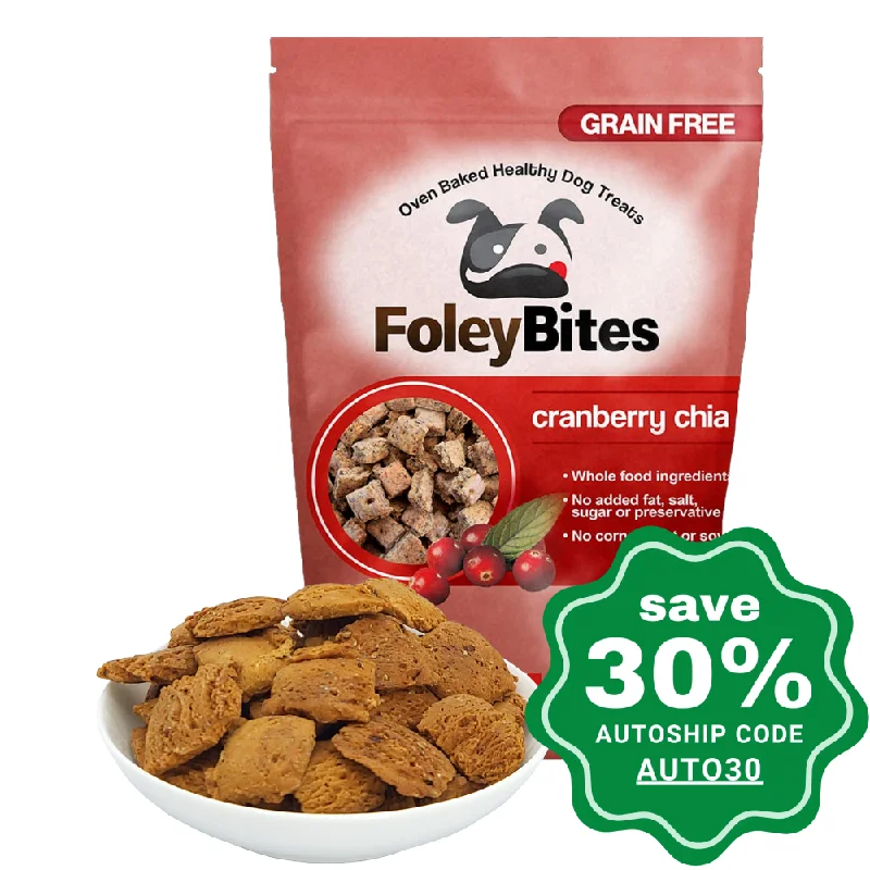 FoleyBites - All-Natural Plant-Based Grain-Free Dog Treats - Cranberry & Chia - 400G (EXP:18/5/2024)