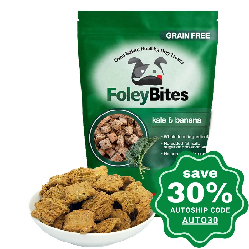 FoleyBites - All-Natural Plant-Based Grain-Free Dog Treats - Kale & Banana - 400G (18/5/2024)