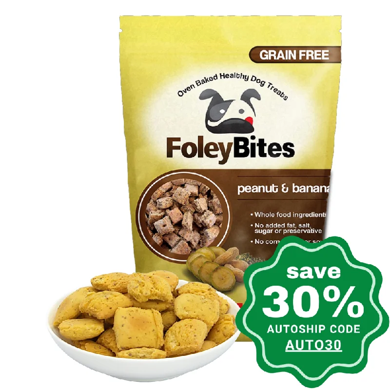 FoleyBites - All-Natural Plant-Based Grain-Free Dog Treats - Peanut & Banana - 400G (EXP:18/5/2024)