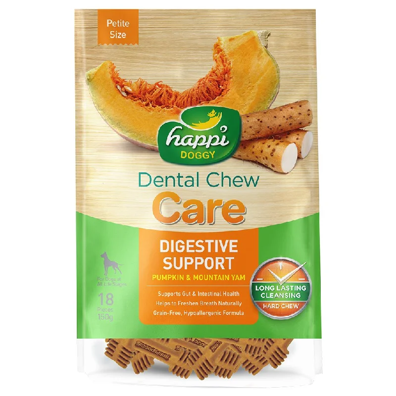 Happi Doggy Care Pumpkin & Mountain Yam Digestive Support Grain-Free Dental Dog Chews 150g