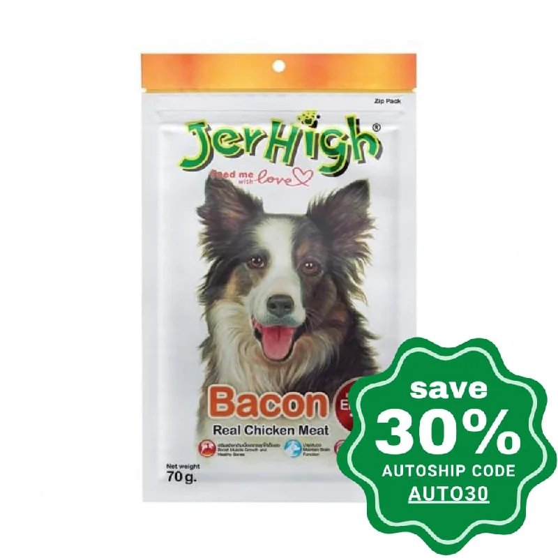 Jerhigh - Dry Dog Treats - Real Chicken Meat With Bacon - 70G