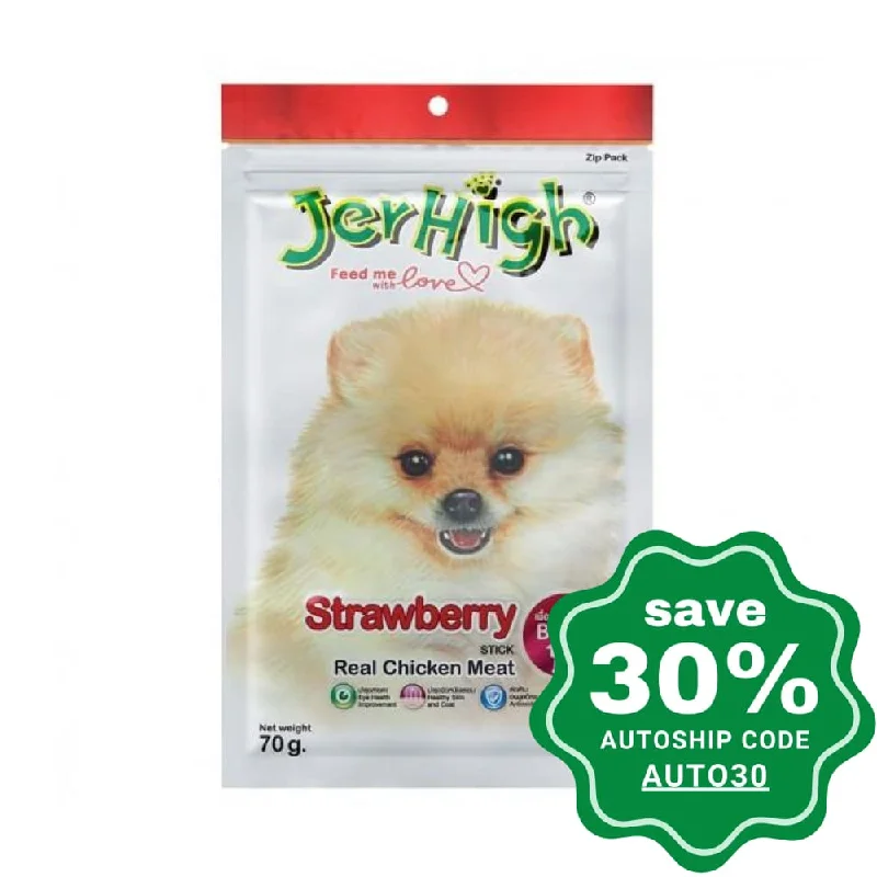 Jerhigh - Dry Dog Treats - Real Chicken Meat With Strawberry - 70G