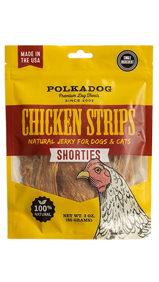 Polkadog Single Ingredient Jerky ("Shorties"): Chicken Strips