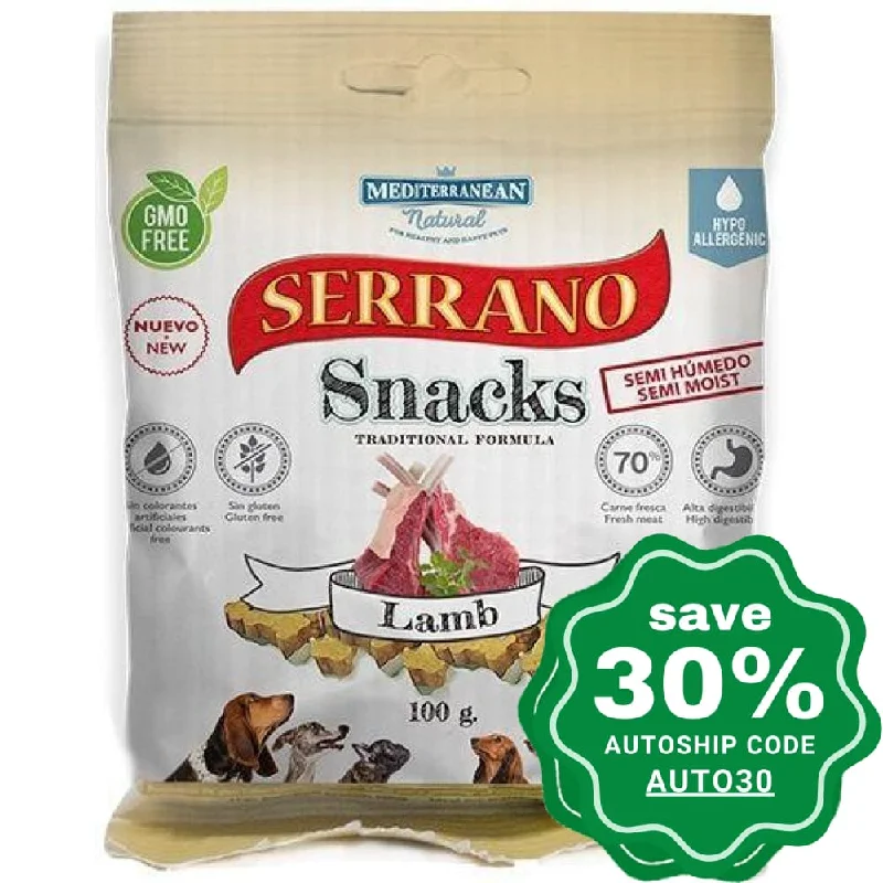 Mediterranean Natural - Serrano - Dog Treats - Lamb Snacks - 100G (min. 6 Packs)