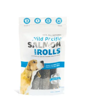 Snack 21 Treats Wild Pacific Salmon Skin Rolls Dog Treats