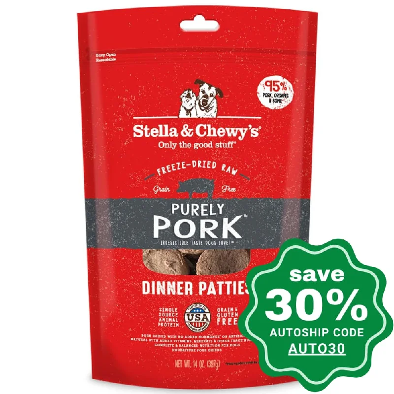 Stella & Chewy's - Freeze Dried Dog Dinner Patties - Purely Pork - 14OZ