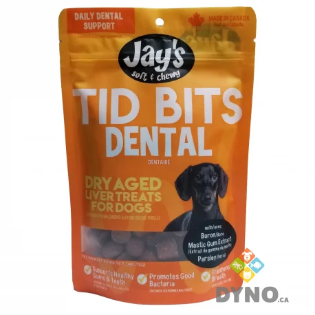 Jays Tid Bits Dental for Dogs, Dry Aged Liver Treats - Jay's Soft & Chewy