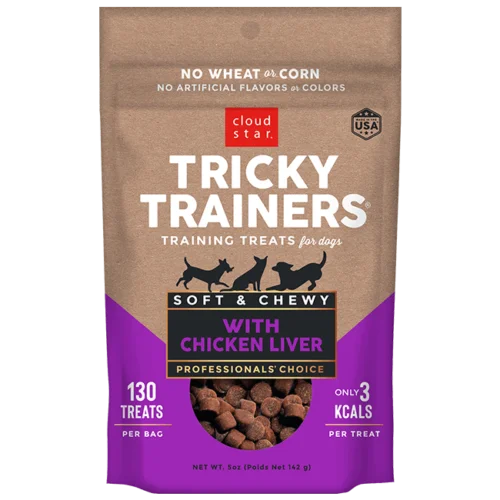 Cloud Star Tricky Trainers Chewy Dog Treats Chicken Liver Flavor