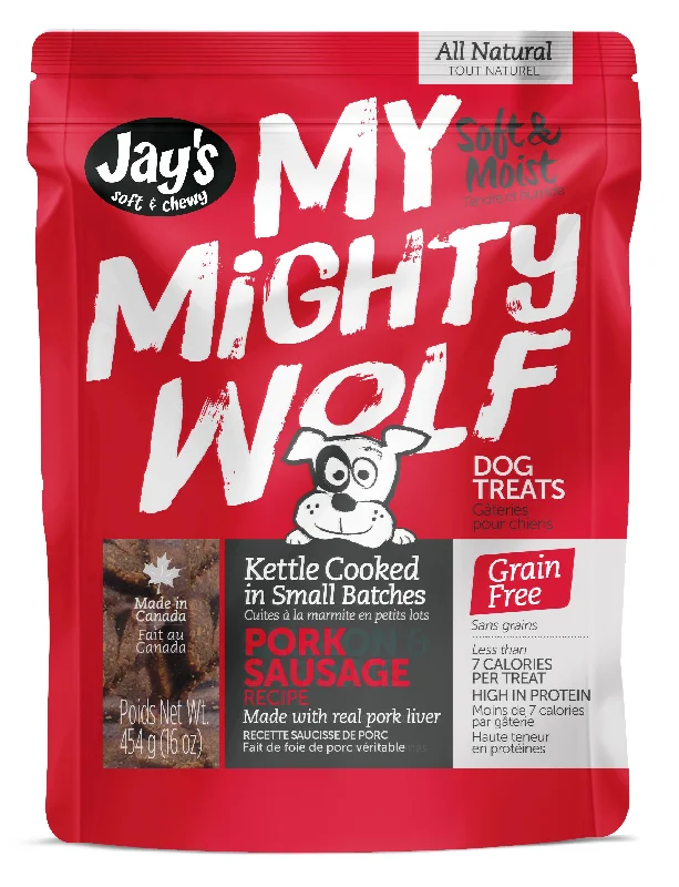 Jay's  My Mighty Wolf Dog Treats - Pork Sausage