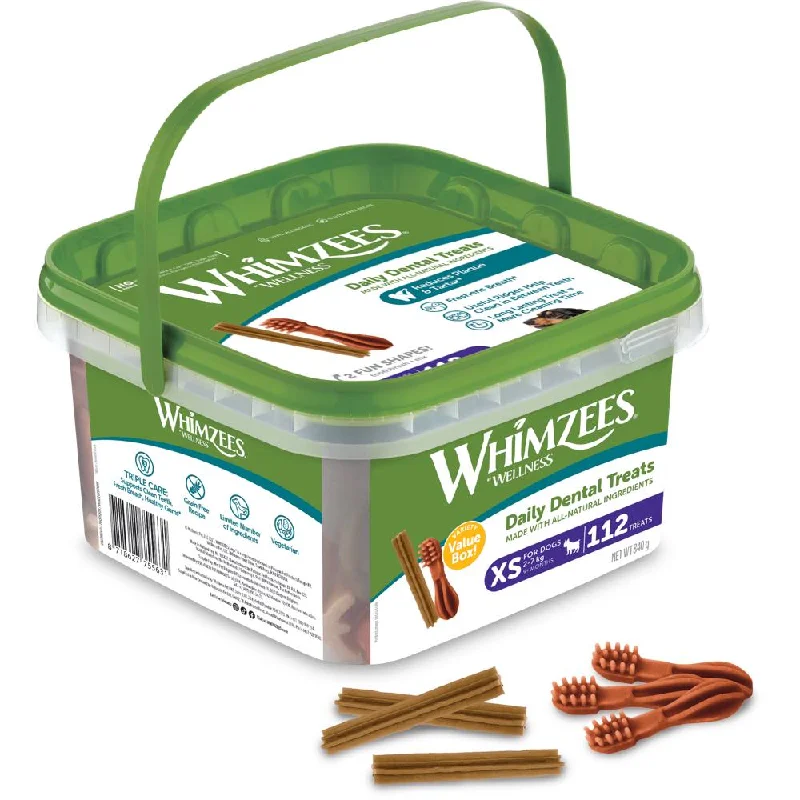 $10 OFF: Whimzees Variety Value Box Extra Small Grain-Free Dental Dog Treats 112pc